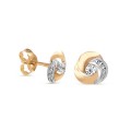 Brincos em ouro bicolor 9 kt com nó