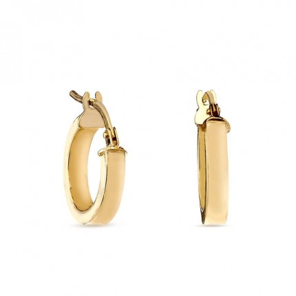 Argolas em ouro amarelo 9 kt planos de 10mm