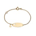 Pulsera de oro amarillo 9 KT para identificación mariposa