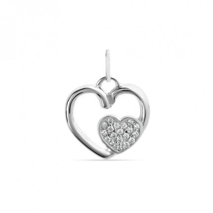 Colgante de plata corazón circonita