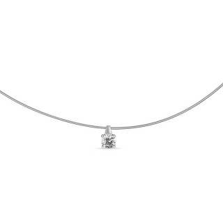 Colar de prata fio transparente de 42CM zircónia 4.5mm