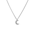 Colar de prata meia lua zircónia 42 CM