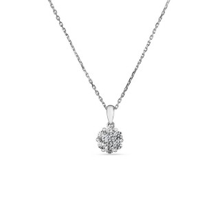 Collar de plata rosetón 7 circonitas