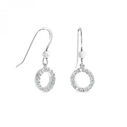Pendientes de plata círculo circonita