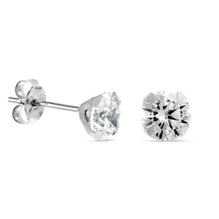Pendientes de plata 6 garras circonita 6MM