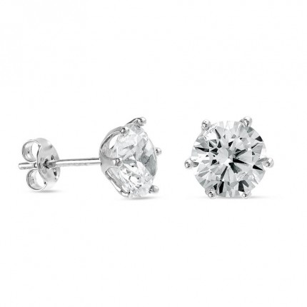 Brincos de prata zircónia 8MM