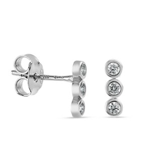 Pendientes de plata 3 chatones circonita