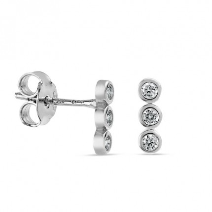 Pendientes de plata 3 chatones circonita