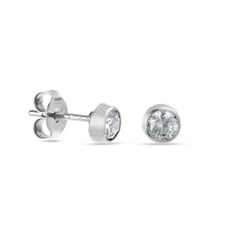 Brincos de prata chatón 4MM