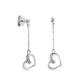 Pendientes de plata corazón colgante circonita