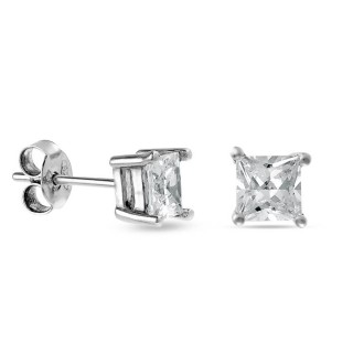 Brincos de prata pavê zircónia 5MM