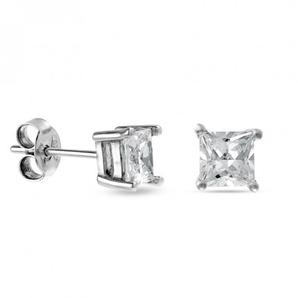 Pendientes de plata pave circonita 5MM