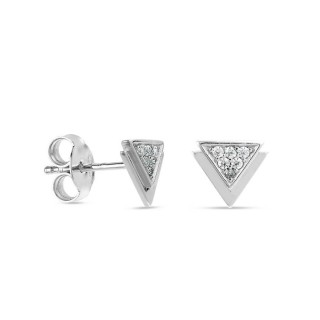 Pendientes de plata triángulo circonita