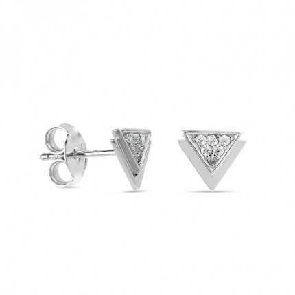Pendientes de plata triángulo circonita