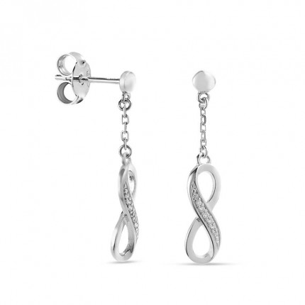 Pendientes de plata colgante infinito circonita