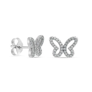 Pendientes de plata mariposa circonita