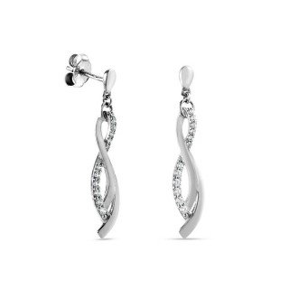 Pendientes de plata en forma de 8 circonita