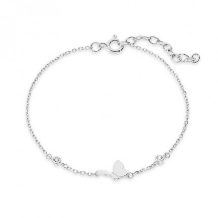 Pulseira de prata borboleta 18CM