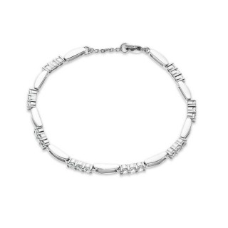Pulseira de prata zircónia 18CM