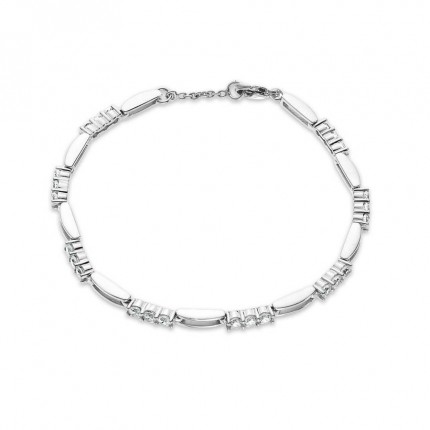 Pulseira de prata zircónia 18CM