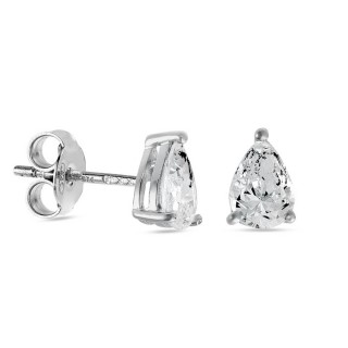 Pendientes de plata triángulo 3 garras circonita