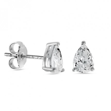 Pendientes de plata triángulo 3 garras circonita