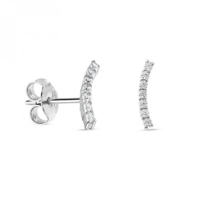 Pendientes de plata curva circonita