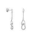 Brincos de prata com lágrima dupla e zircónia
