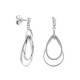 Pendientes de plata doble aro circonita