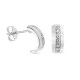 Pendientes de medio aro 5 x 11 mm de plata con circonitas