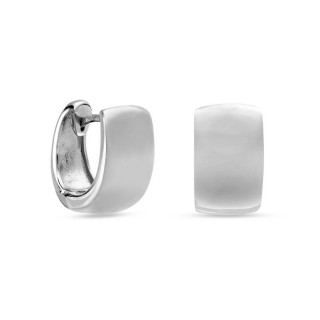 Brincos de prata 1/2 aros liso e largo