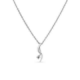 Collar de plata con forma de "S" circonita 40+3CM