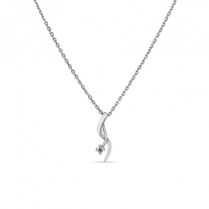Colar de prata com forma de "S" zircónia 40+3CM