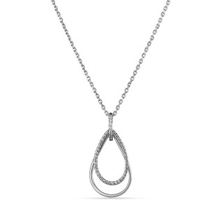 Collar de plata ovalado circonita 40+3CM