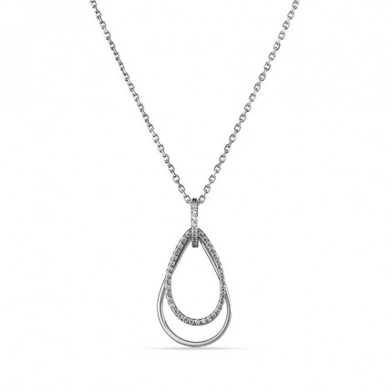 Collar de plata ovalado circonita 40+3CM