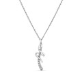 Colar de prata barra e espiral zircónia 40+3CM