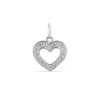 Colgante de plata corazón con circonita