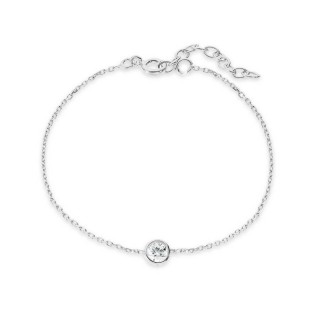 Pulseira em prata chaton 18cm