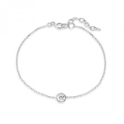 Pulsera de plata chatón 18CM