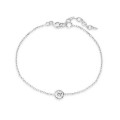 Pulseira em prata chaton 18cm
