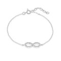 Pulsera de plata infinito circonita 18CM