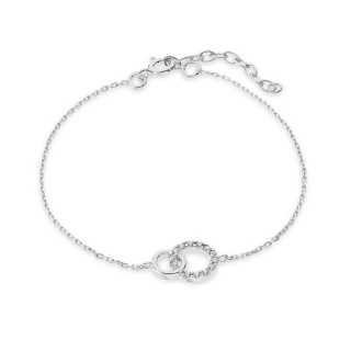 Pulsera de plata círculo entrelazado circonita 18CM