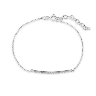 Bracelete em prata barra zircónia 18cm