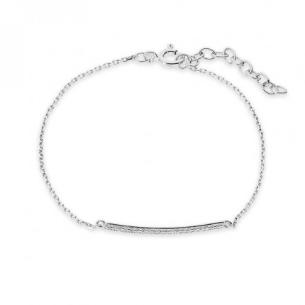 Pulsera de plata barra circonita 18CM
