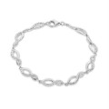 Pulsera de plata forma ochos circonita 18CM