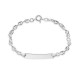 Pulsera de plata identidad bebé rectángulo calabrote 13+2C