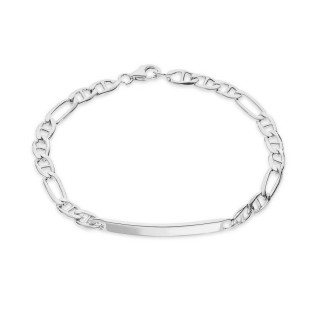Pulsera de plata hombre programada identidad 3X1 4MM 18CM