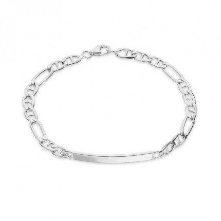 Pulsera de plata hombre programada identidad 3X1 4MM 18CM