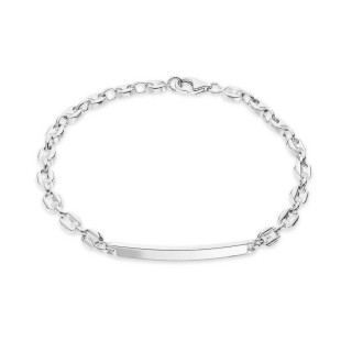 Pulseira em prata calabrote Mate e brilho 18cm identidade