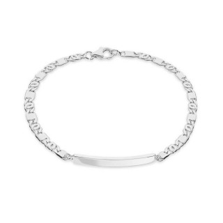 Pulseira em prata mate e brilho 4mm